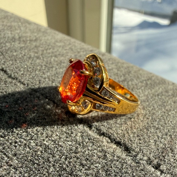 3/$100 Sunset Orange Sapphire Ring size 6.5 - Picture 3 of 5